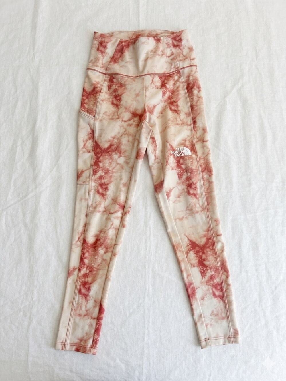 The North Face Pink Tie Dye High Rise Pocket Leggings Gorpcore girls 7/8 yoga